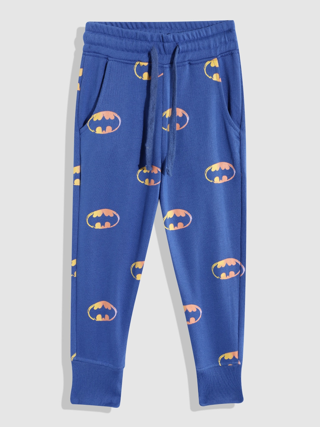 

YK Justice League Boys Pure Cotton Bat Man Print Joggers, Blue
