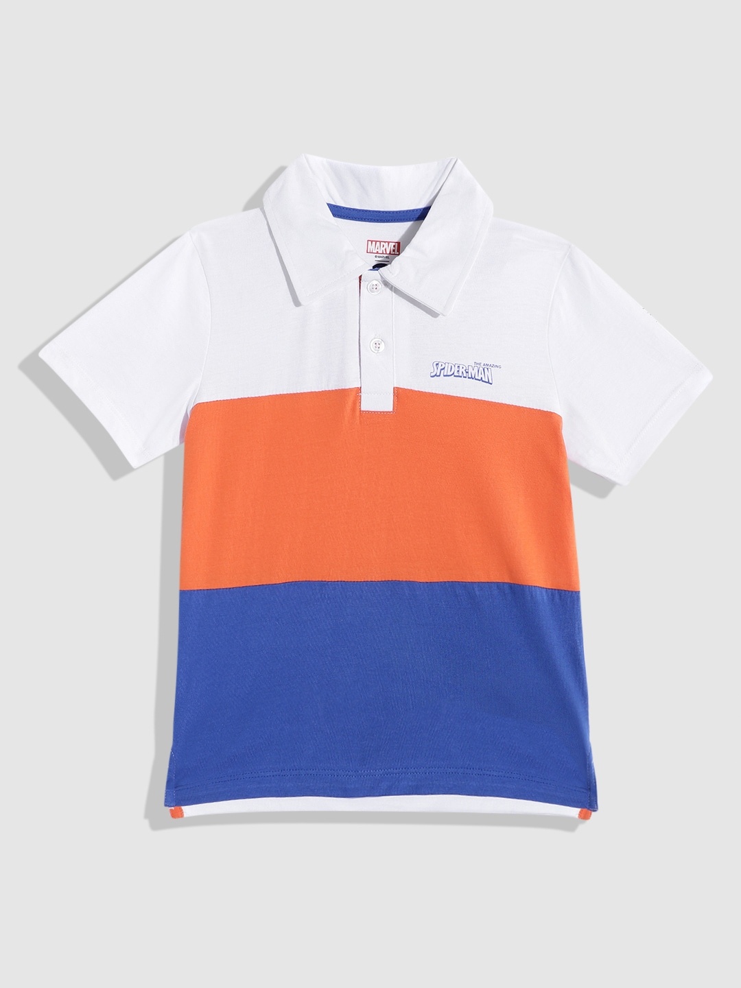 

YK Marvel Boys Colourblocked Pure Cotton T-shirt, White