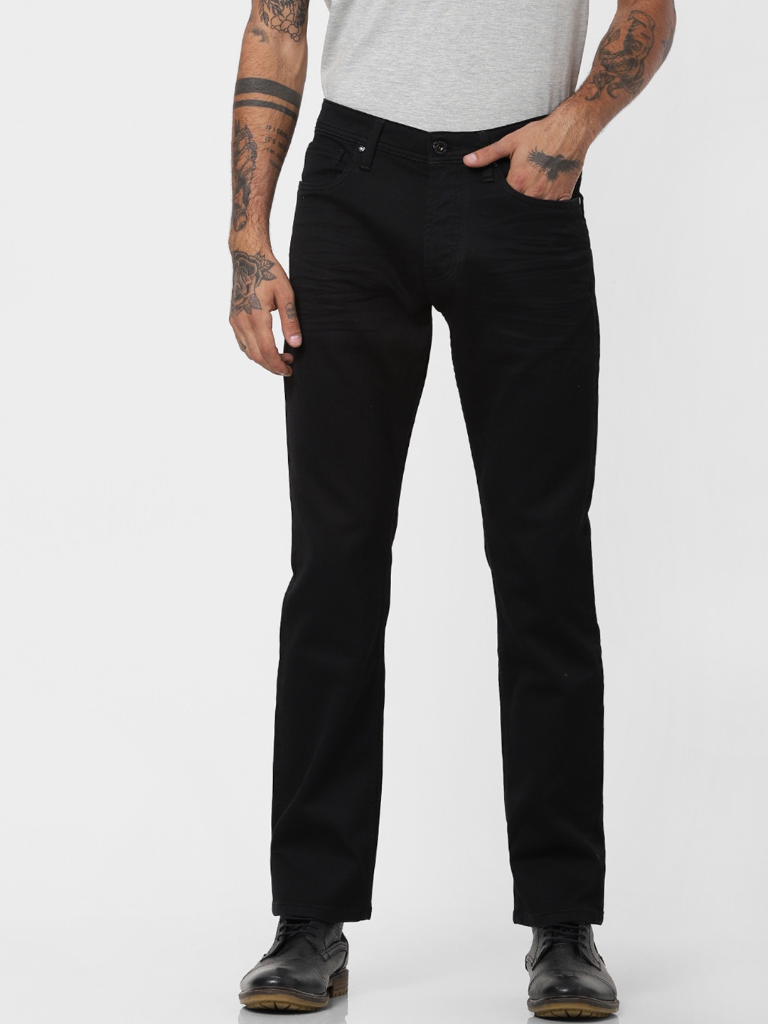 

Jack & Jones Men Black Slim Fit Cotton Jeans