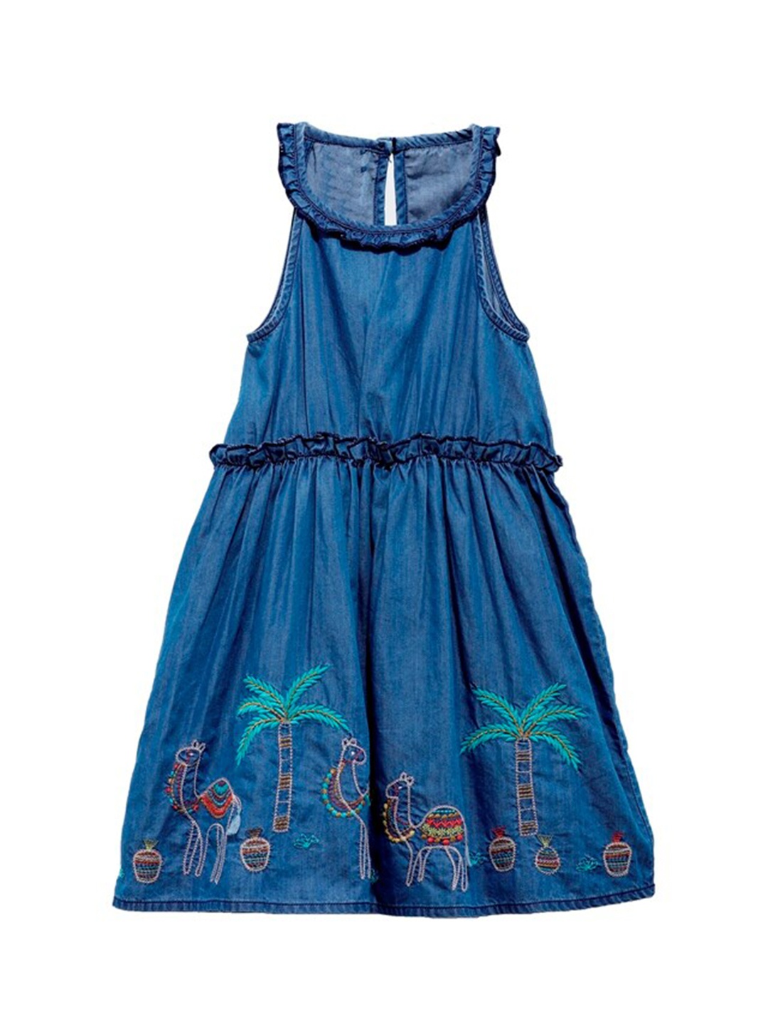 

UNDER FOURTEEN ONLY Blue Cotton Floral Dress