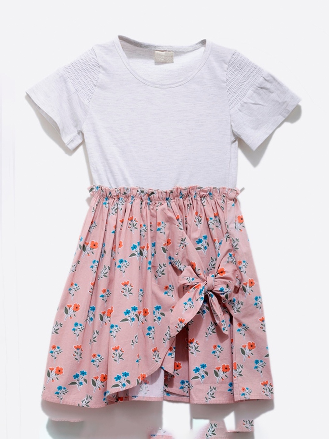 

UNDER FOURTEEN ONLY Pink & White Cotton Floral Dress