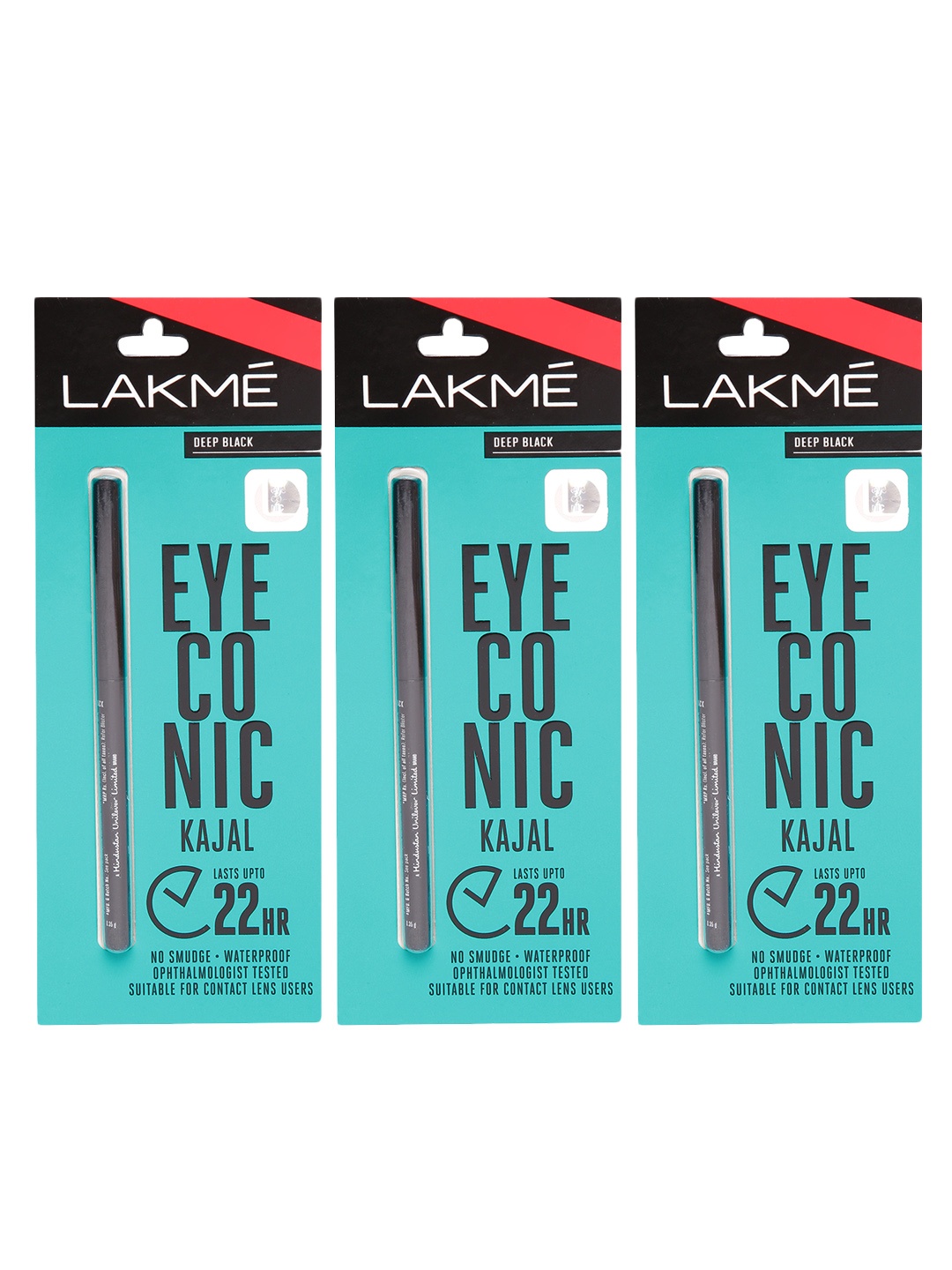 

Lakme Set of 3 Eyeconic Kajal - Deep Black