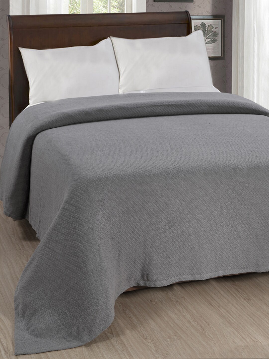 

AVI Living Grey Solid AC Room 350 GSM Single Bed Quilt
