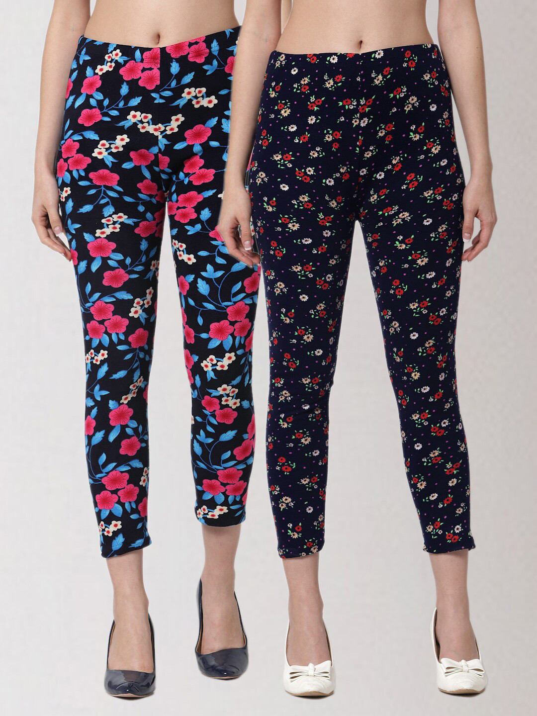 

KLOTTHE Women Pack Of 2 Printed Skinny-Fit Jeggings, Multi