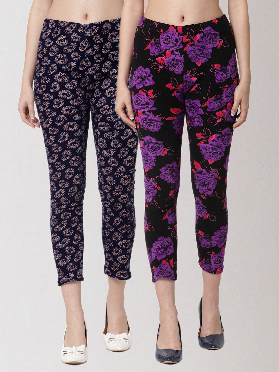 

KLOTTHE Women Pack Of 2 Printed Skinny-Fit Jeggings, Multi