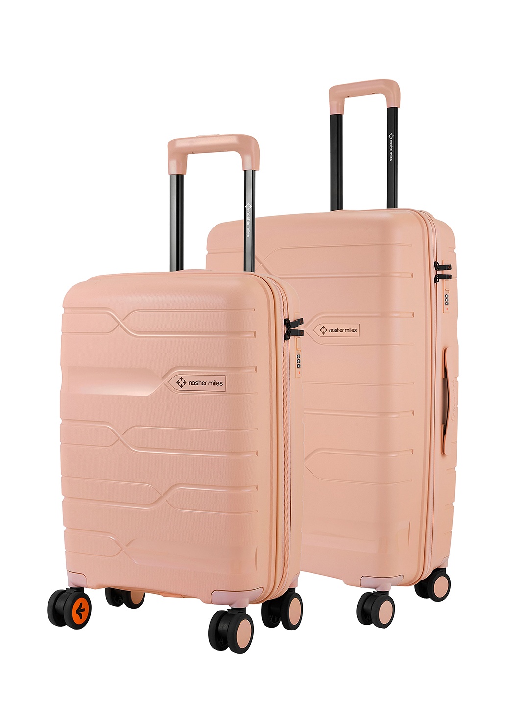 

Nasher Miles Paris Polypropylene Small-Medium Peach Trolley Bags (55-65 cm)
