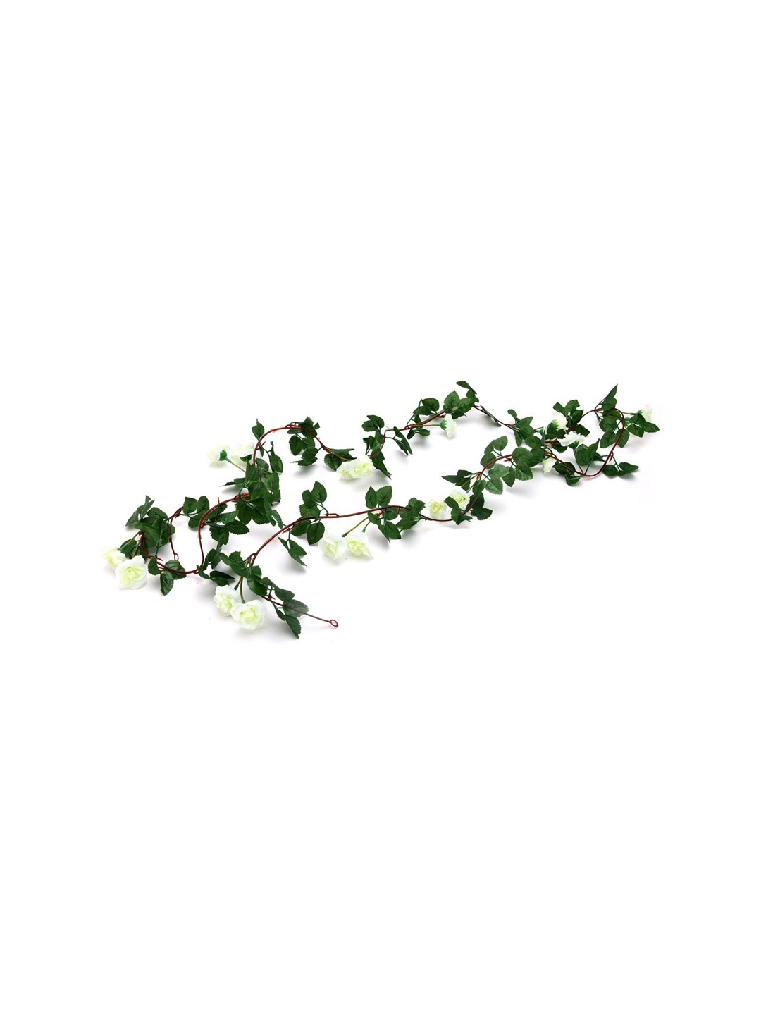 

Athome by Nilkamal White & Green Artificial Rose Stick Flower Without Pot