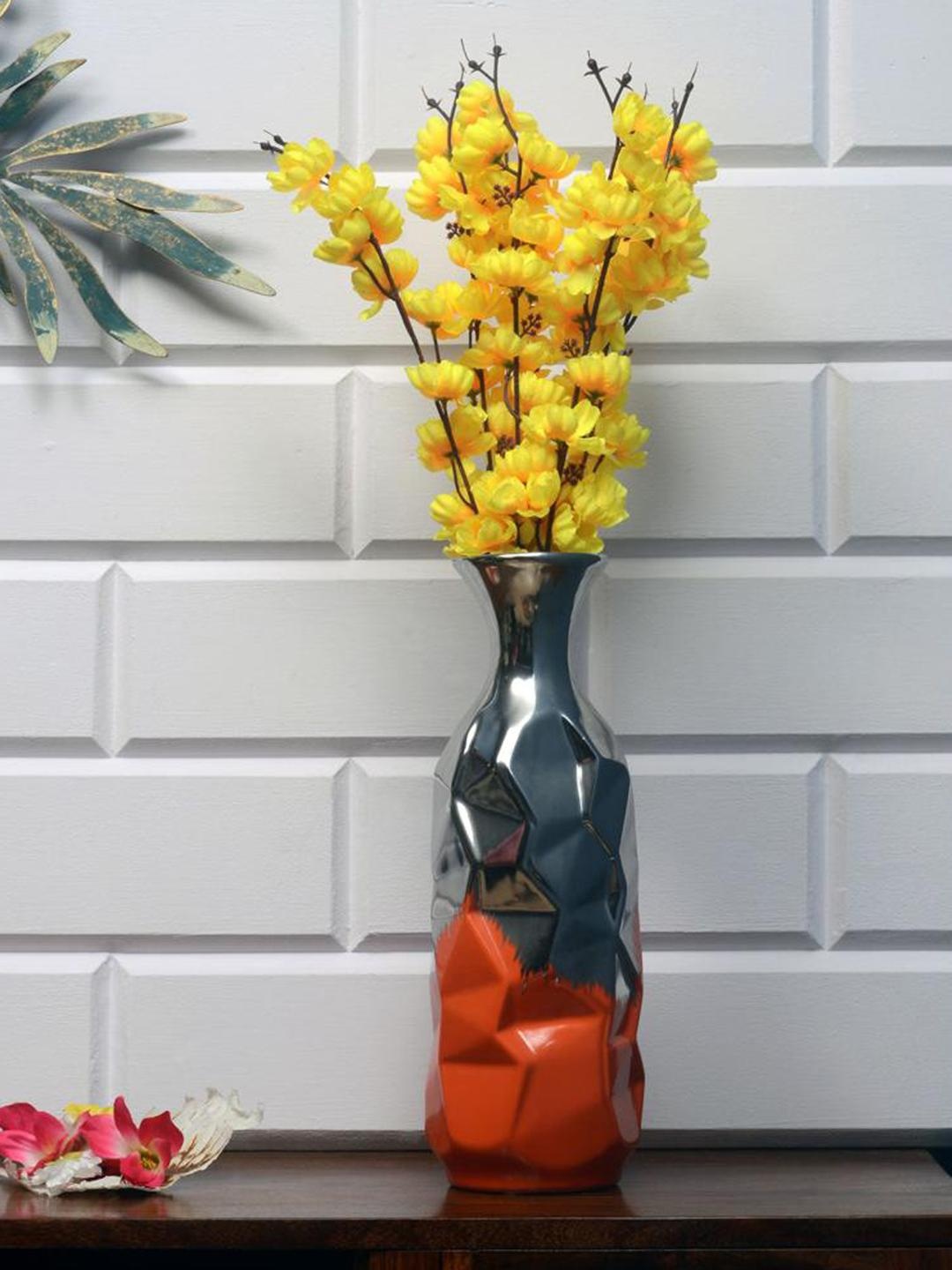 

Athome by Nilkamal Yellow & Green Artificial Bloom Bunch Flowers