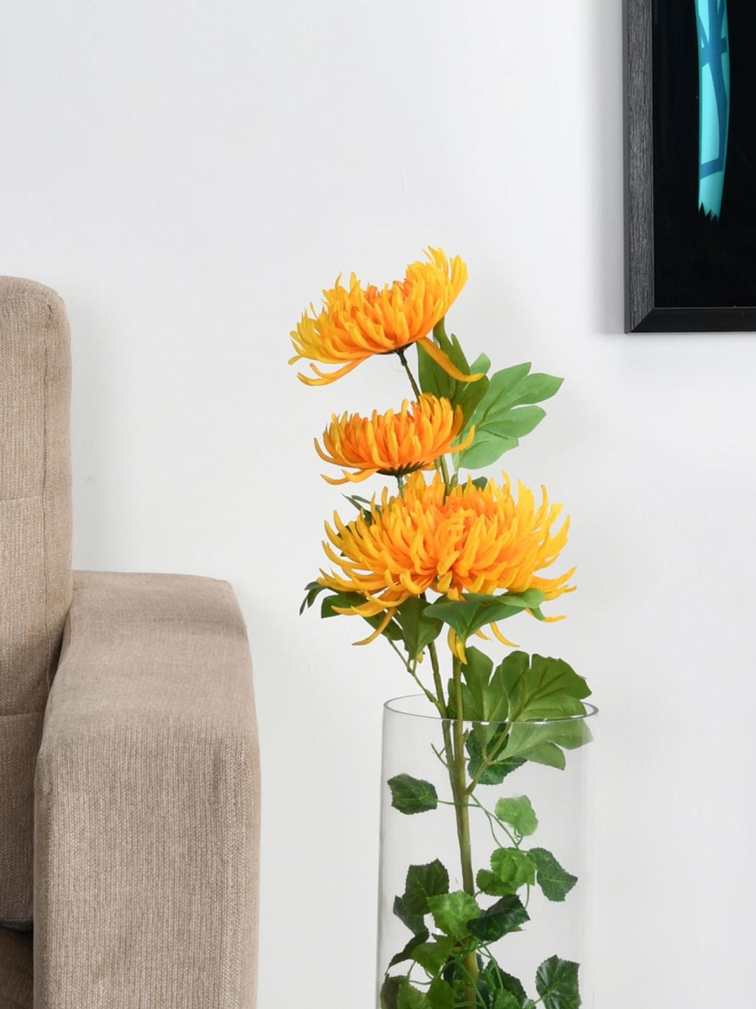 

Athome by Nilkamal Yellow & Green Artificial Chrysanthemum Stick Flower Without Pot