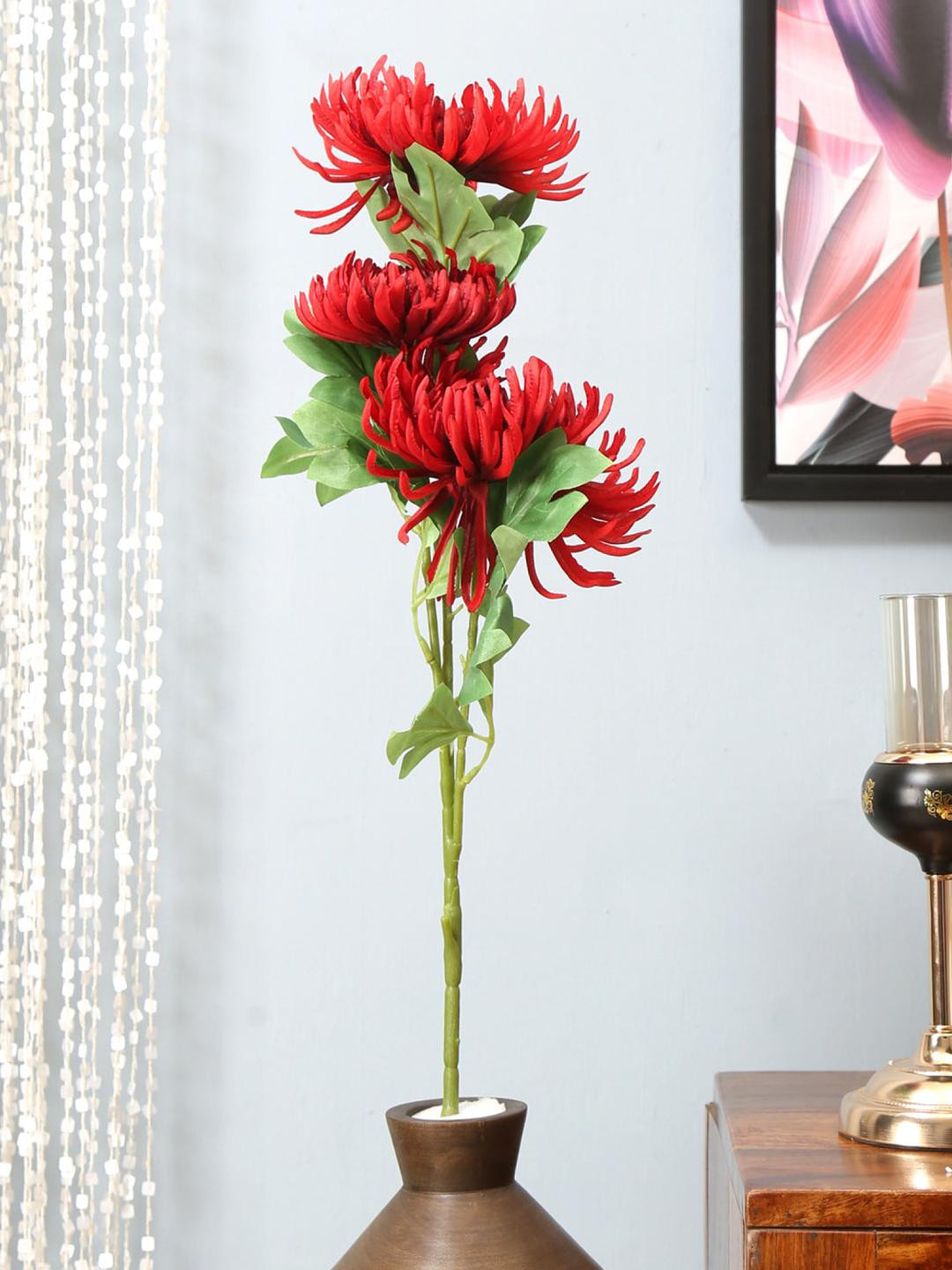 

Athome by Nilkamal Red & Green Artificial Stick Chrysanthemum Flower