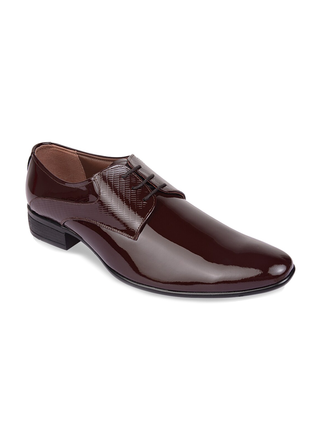 

Regal Men Maroon Solid Leather Formal Derbys