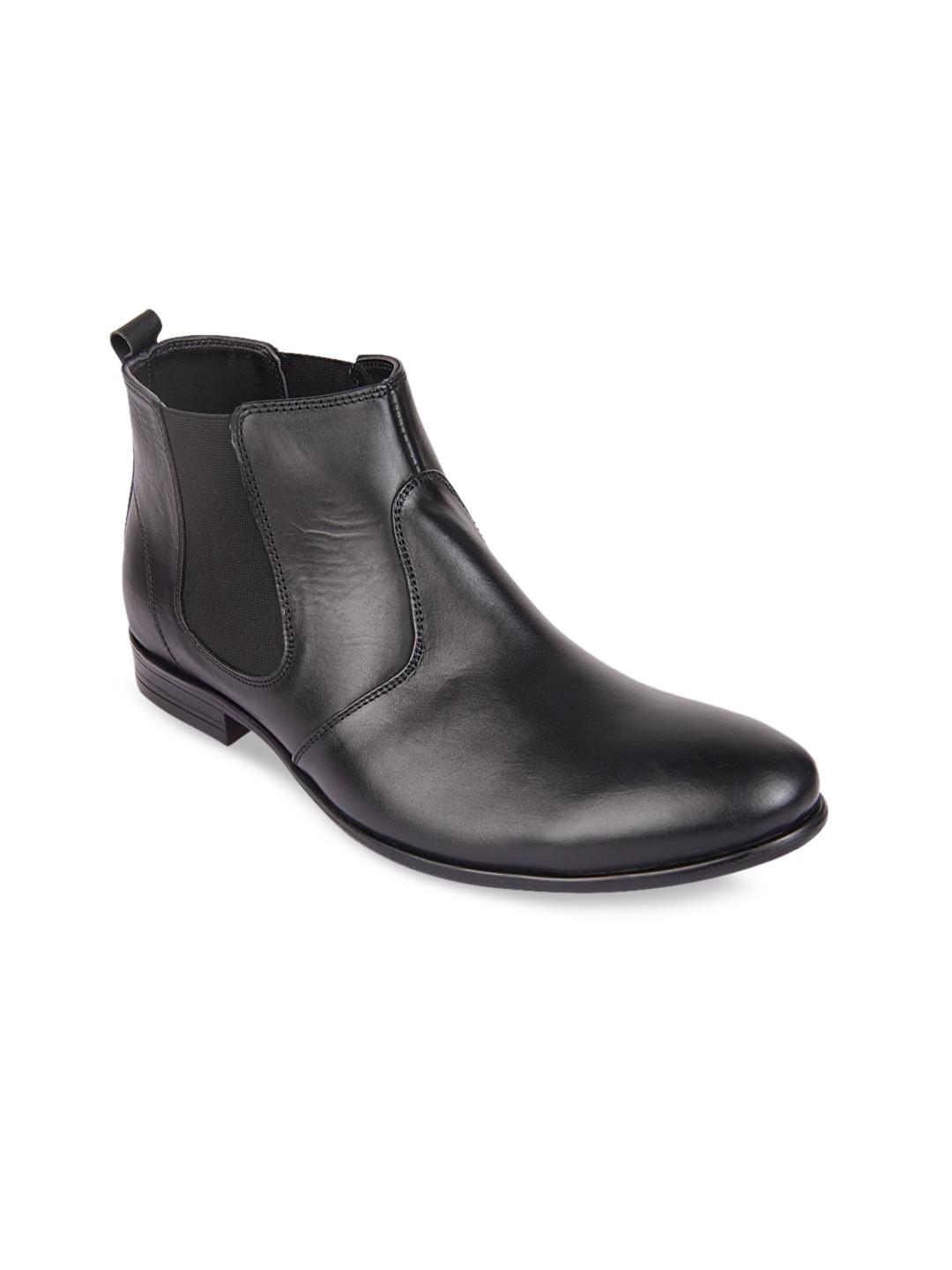 

Regal Men Black Leather High-Top Flat Boots