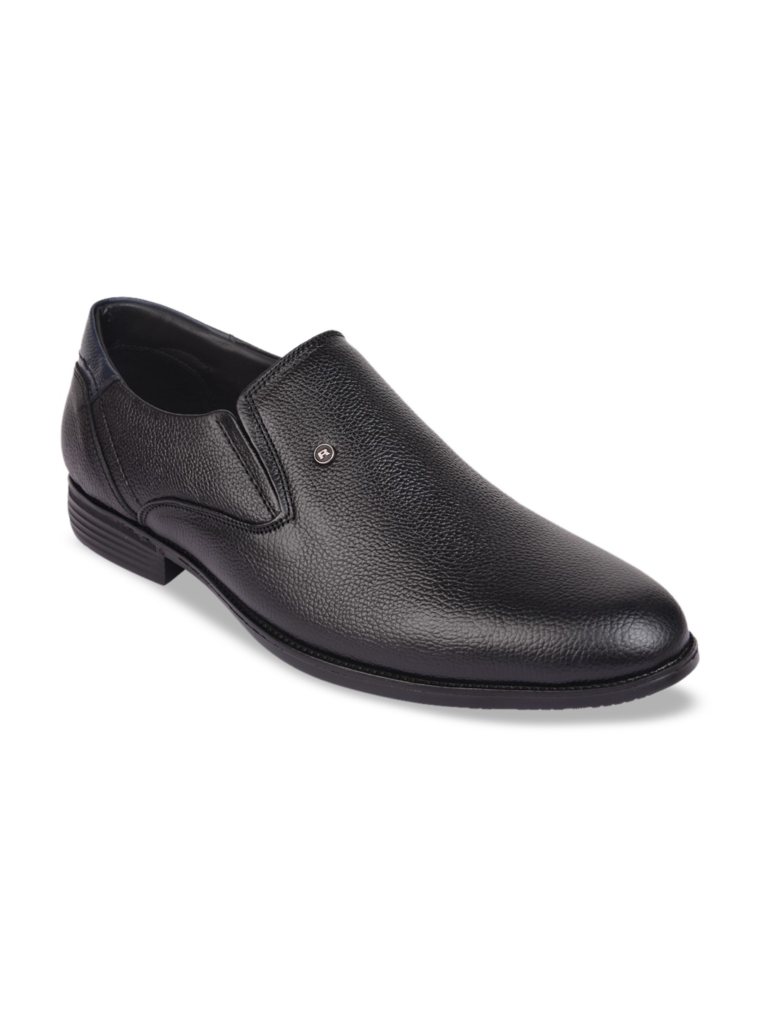 

Regal Men Black Textured Leather Formal Slip-on Shoes