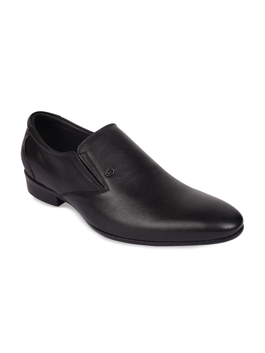 

Regal Men Black Solid Leather Formal Slip-Ons