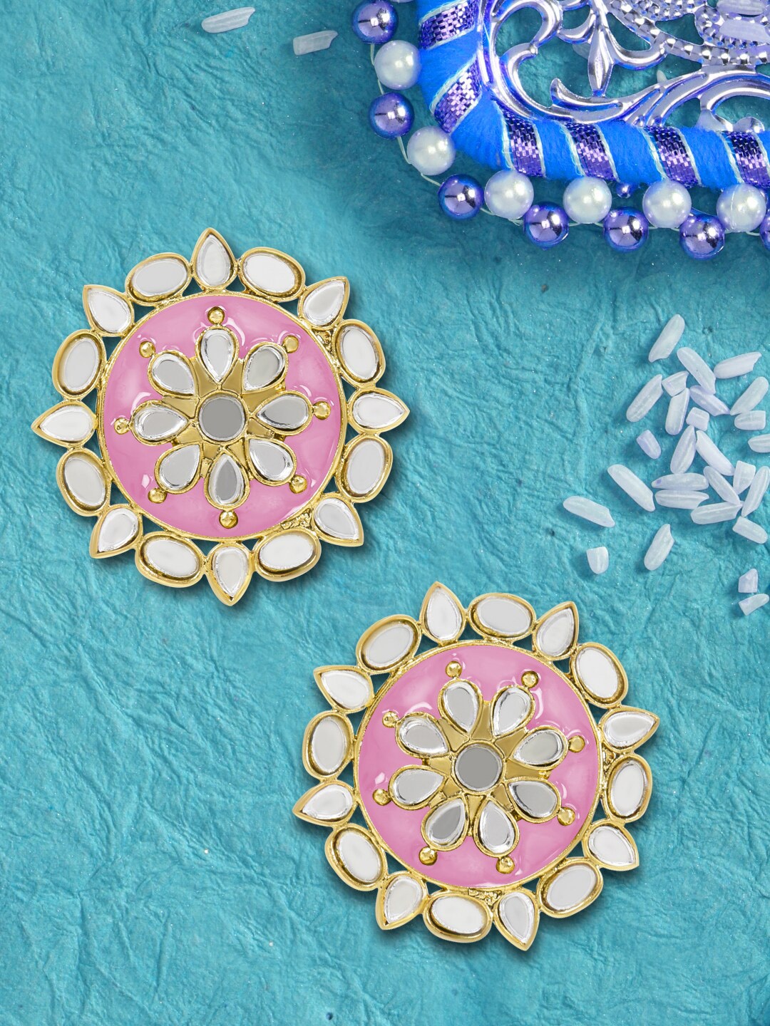 

LIVE EVIL Women Pink Contemporary Studs Earrings