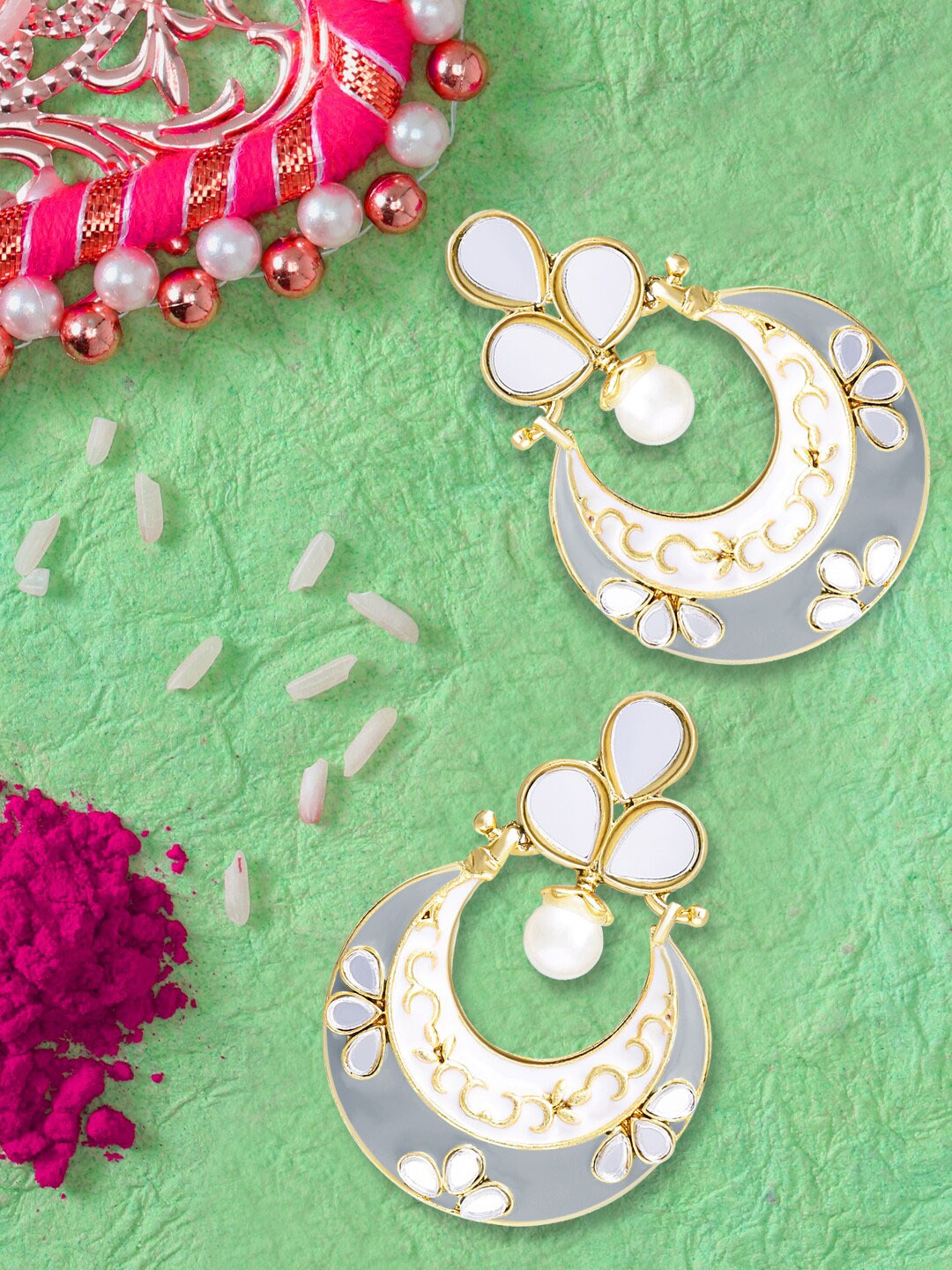 

LIVE EVIL Women Grey Contemporary Drop Earrings