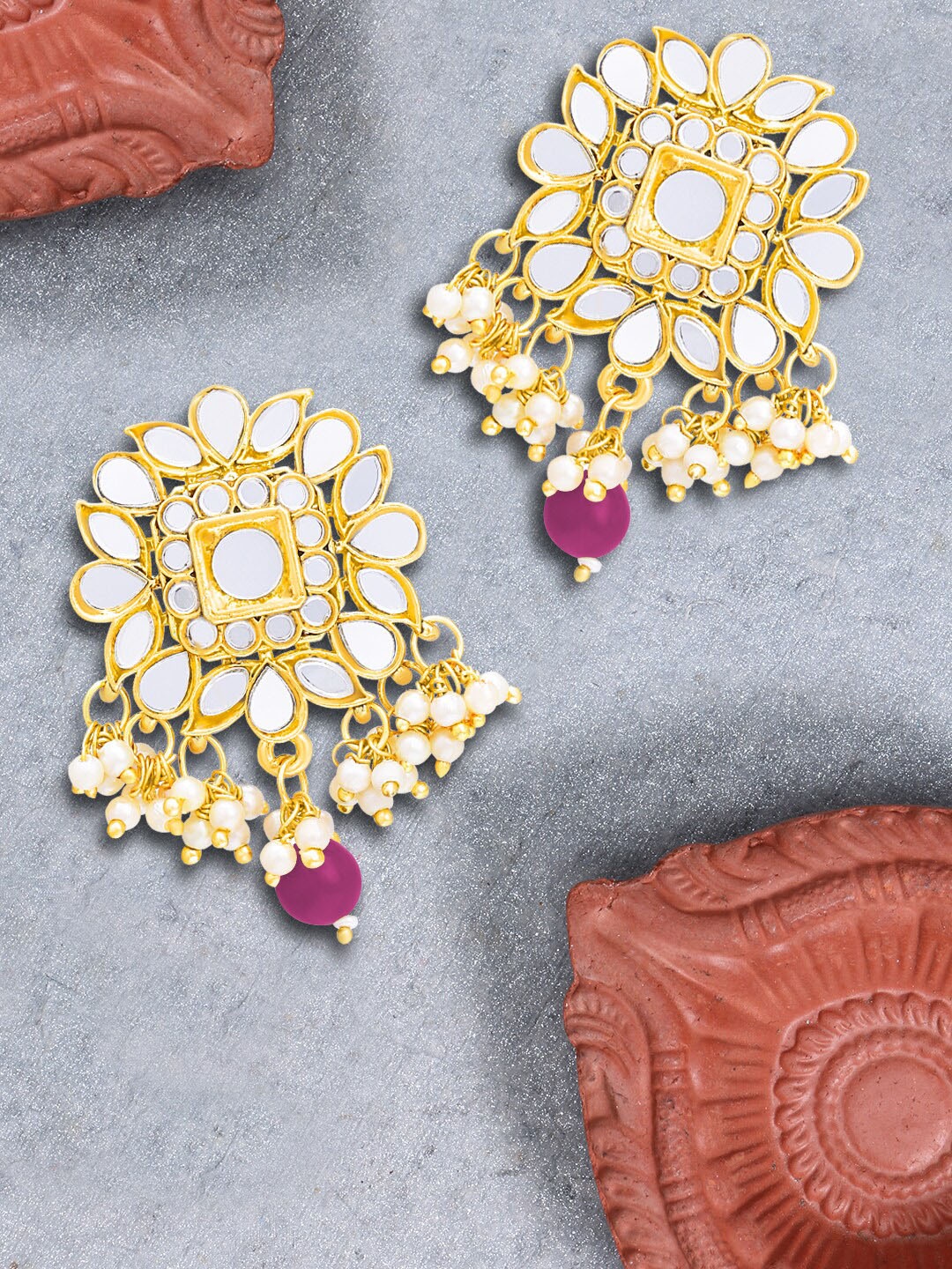 

LIVE EVIL Magenta Contemporary Drop Earrings