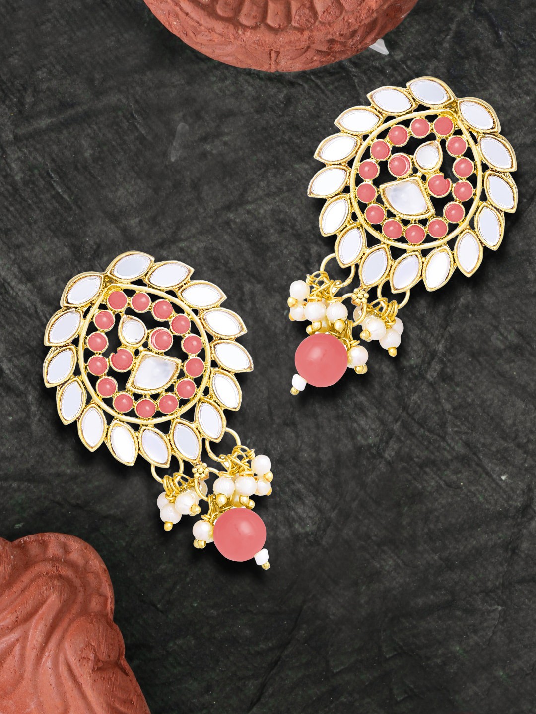 

LIVE EVIL Women Pink Contemporary Drop Earrings