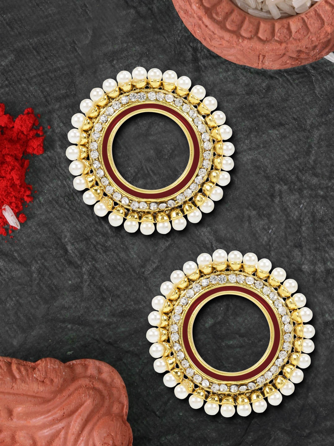 

LIVE EVIL Women Red Contemporary Studs Earrings