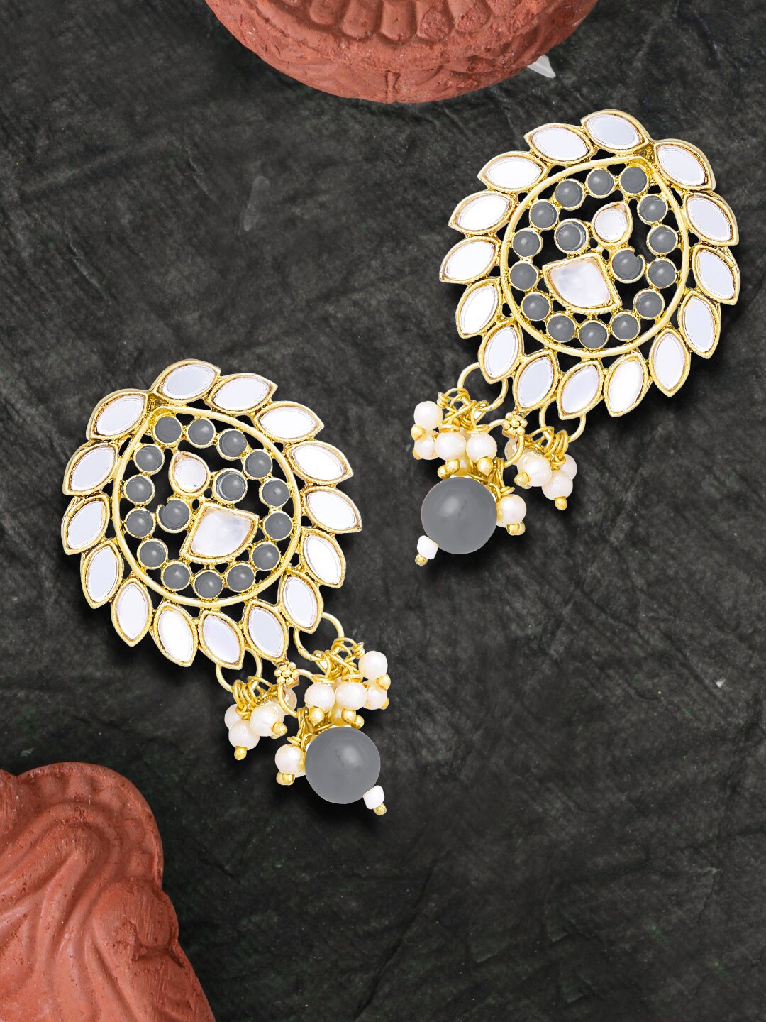 

LIVE EVIL Women Grey Contemporary Drop Earrings