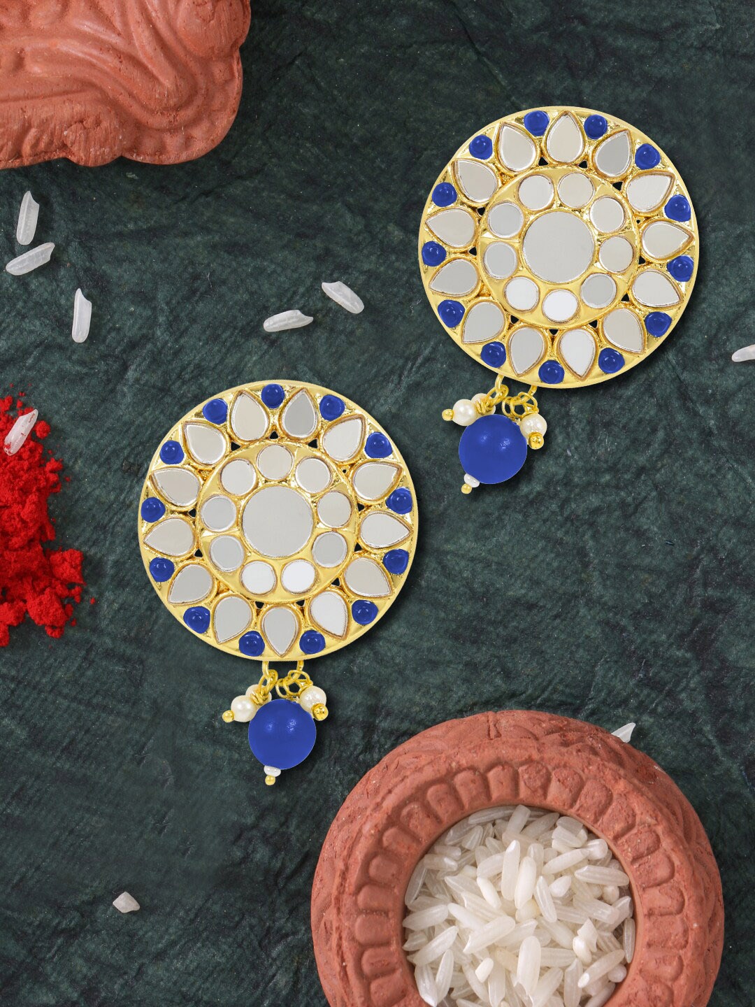 

LIVE EVIL Women Blue Contemporary Drop Earrings