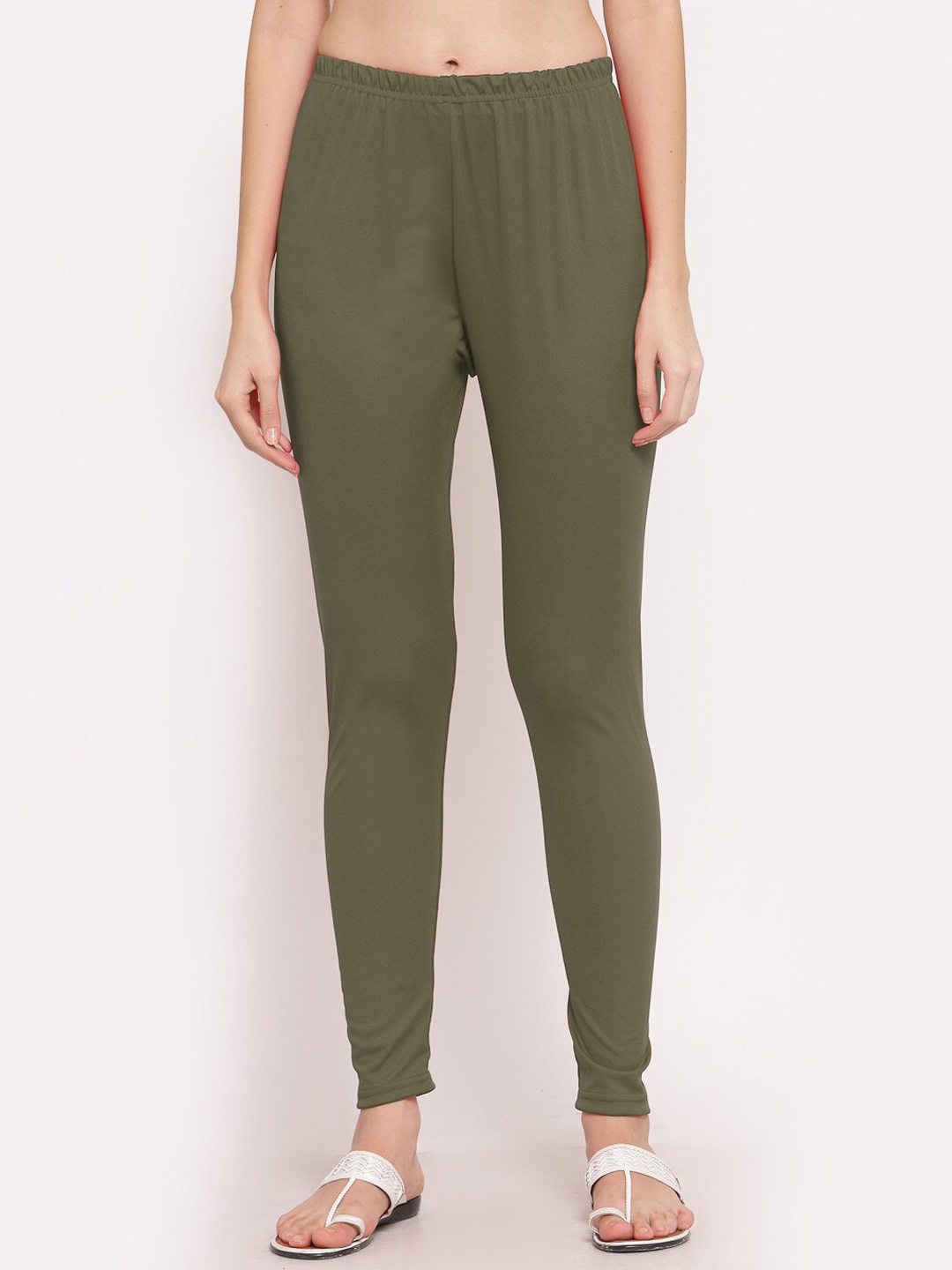 

KLOTTHE Women Olive Ankle Length Legging