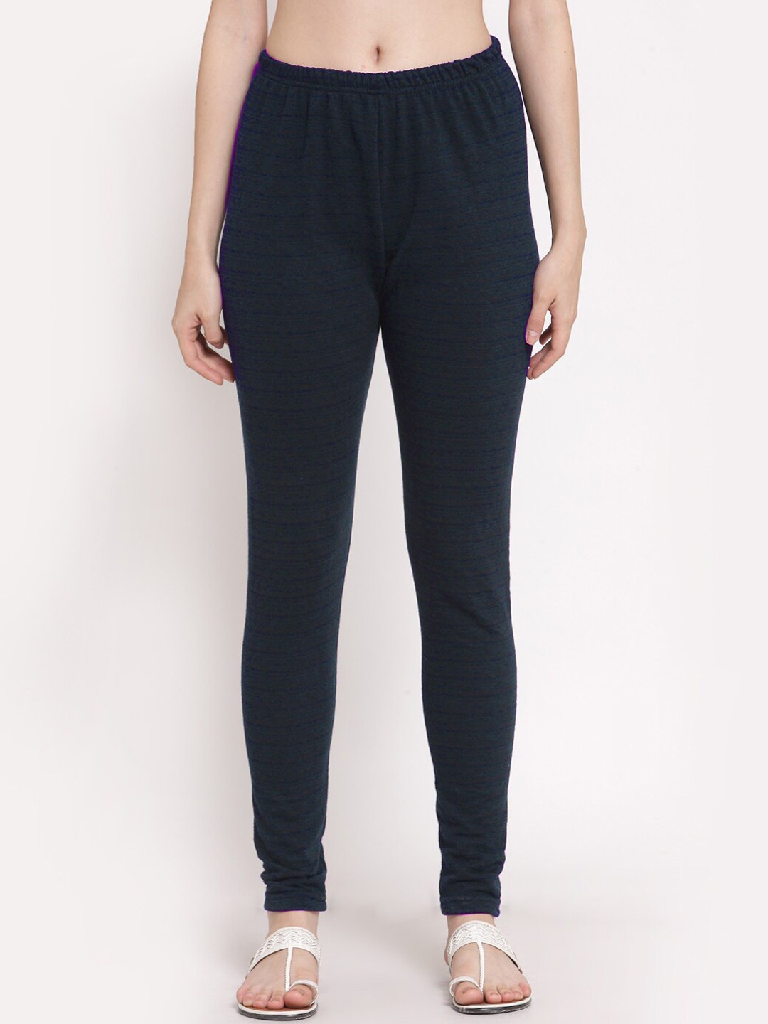 

KLOTTHE Women Navy Blue Solid Woolen Ankle-Length Leggings