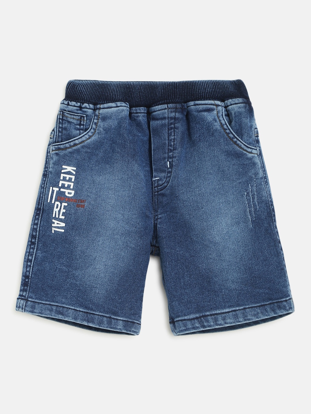

HOMEGROWN Boys Blue Washed Outdoor Denim Shorts