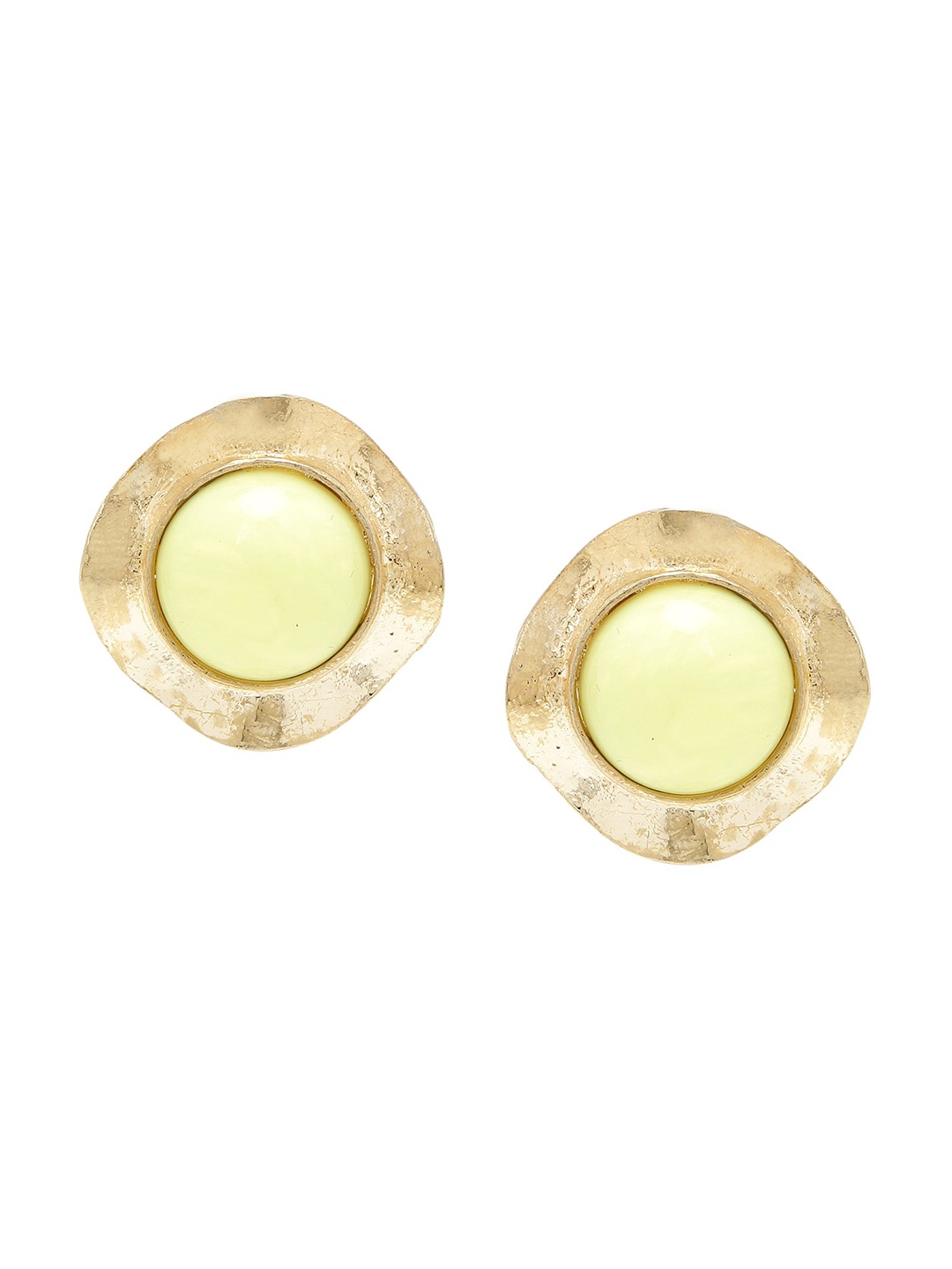 

SATCHEL Yellow Contemporary With Wave Design Studs Earrings