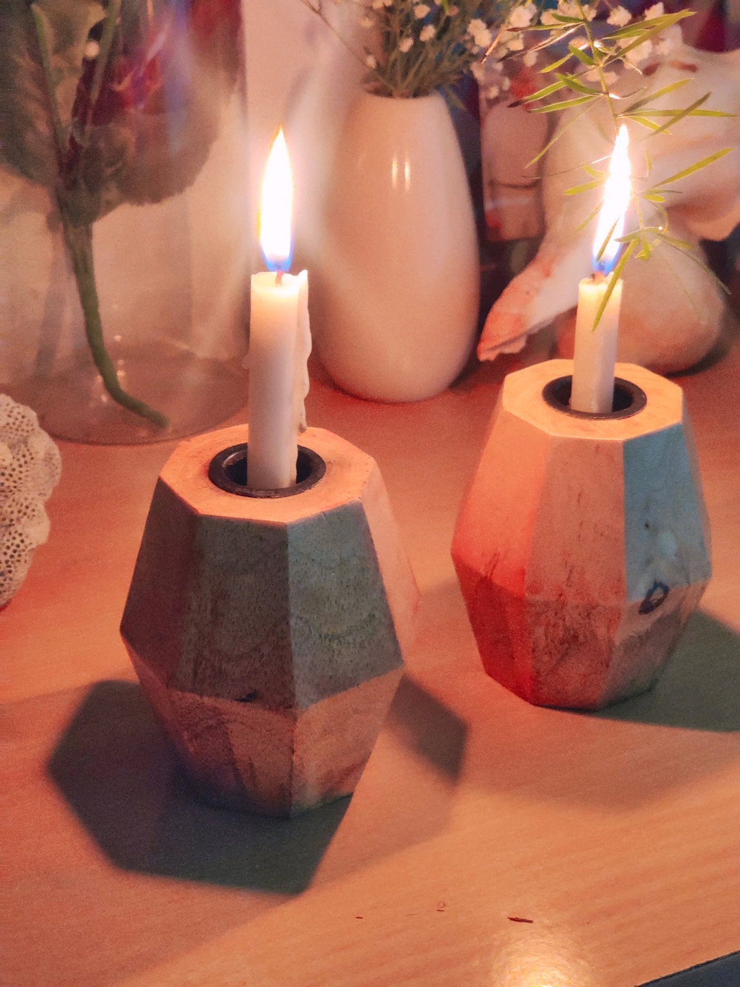 

NURTURE INDIA Set Of 2 Brown Solid Candle Holders