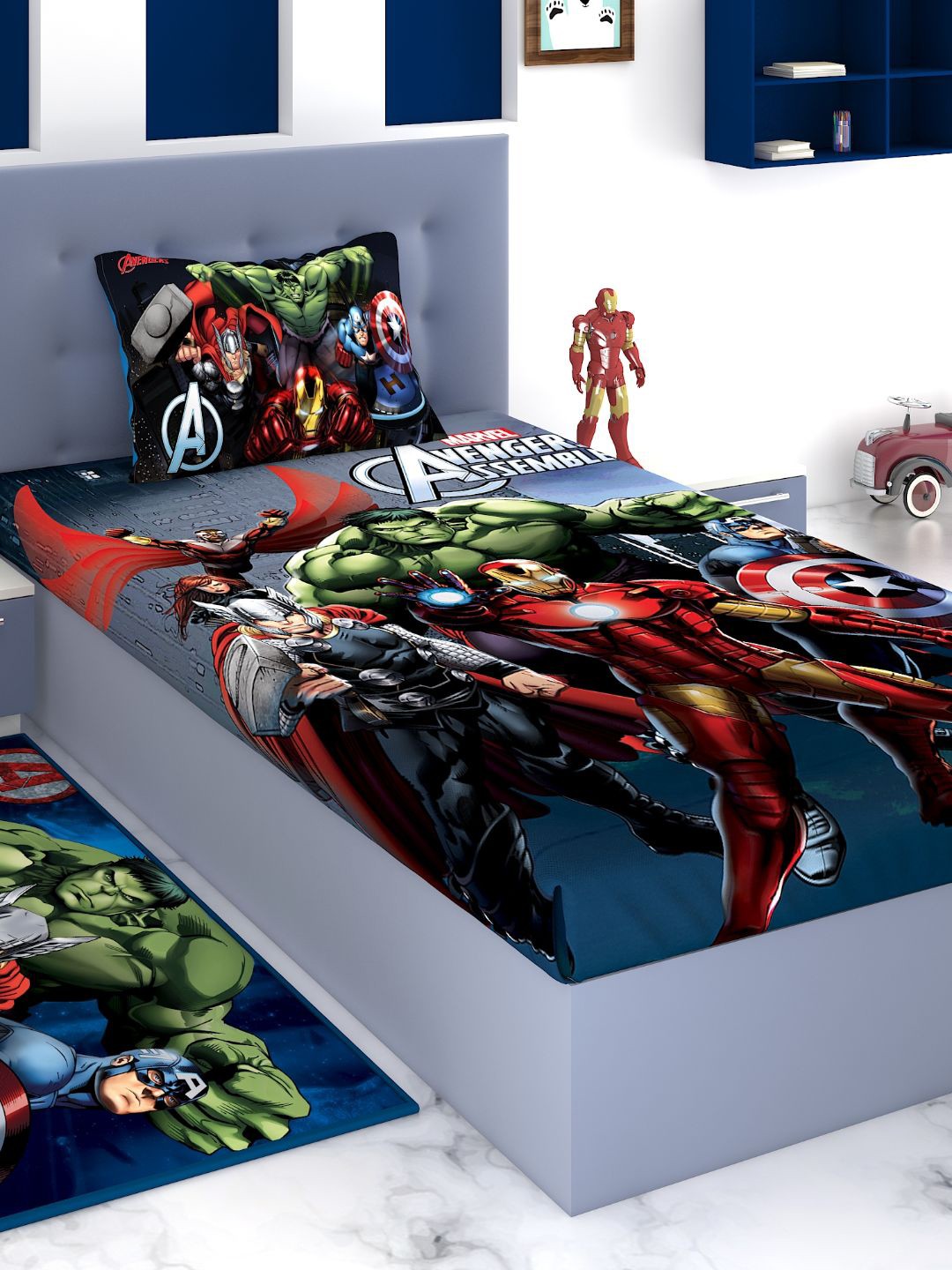 

Disney Multicoloured Cartoon Printed 180 TC King Size Bedsheet With 1 Pillow Cover, Multi