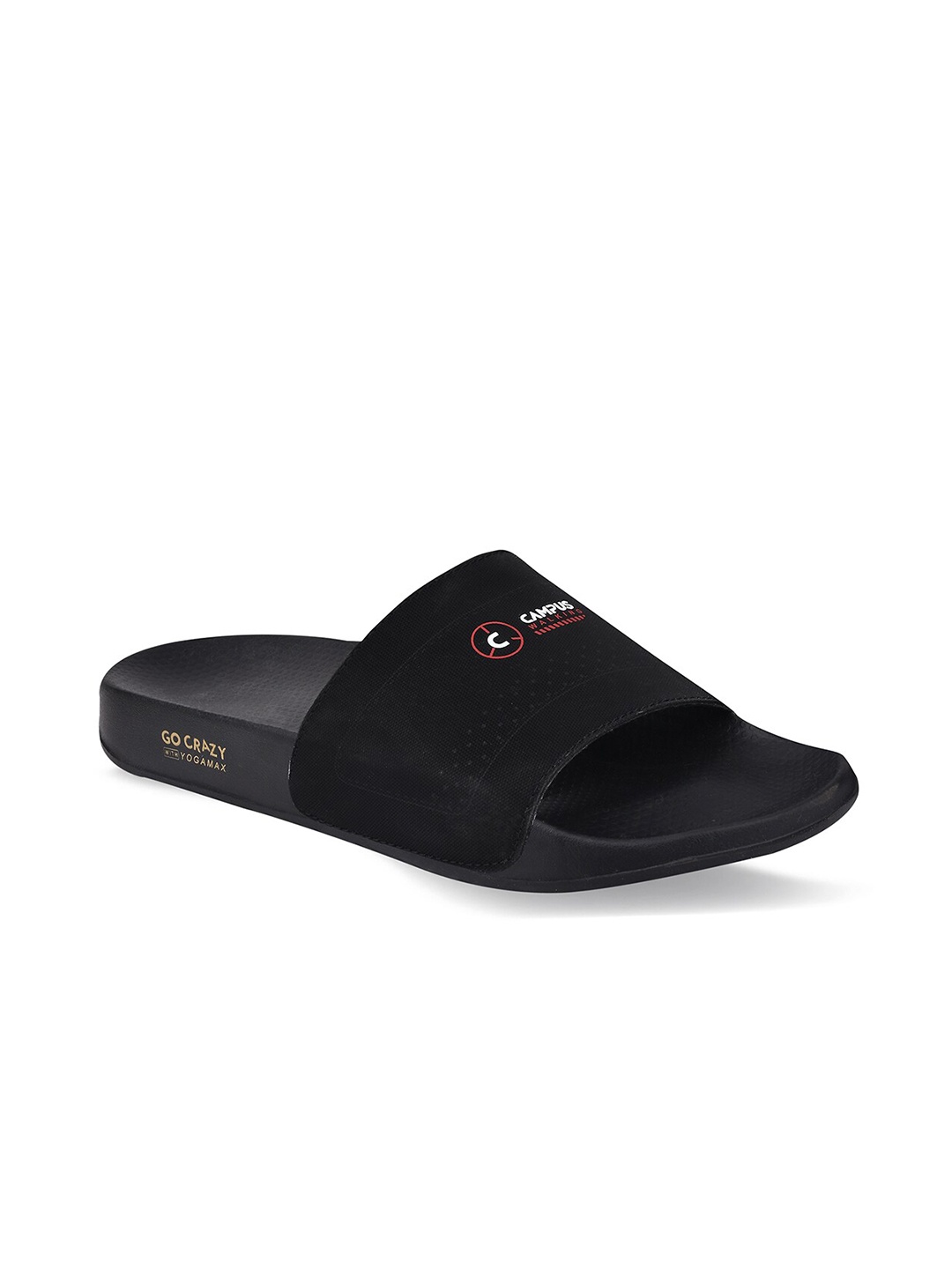 

Campus Men Black Printed Slip-On