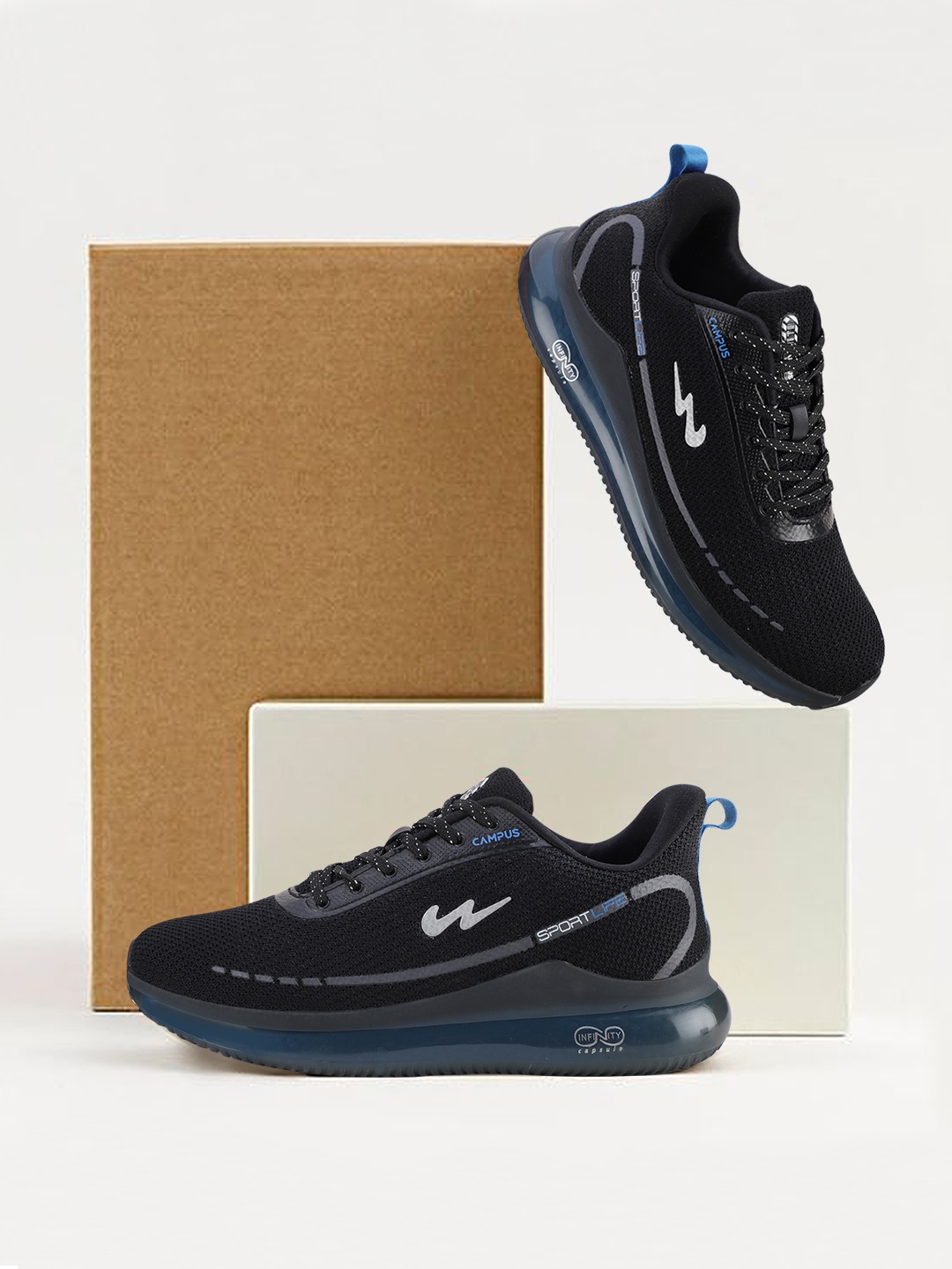 

Campus SENSOR Men Lace-Up Running Shoe, Black