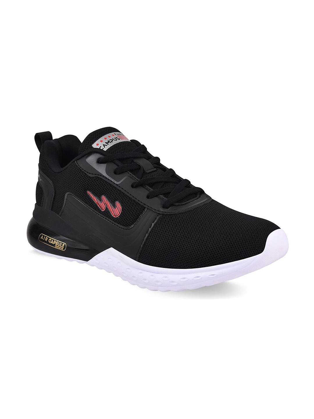

Campus Men Black Mesh Running Shoes