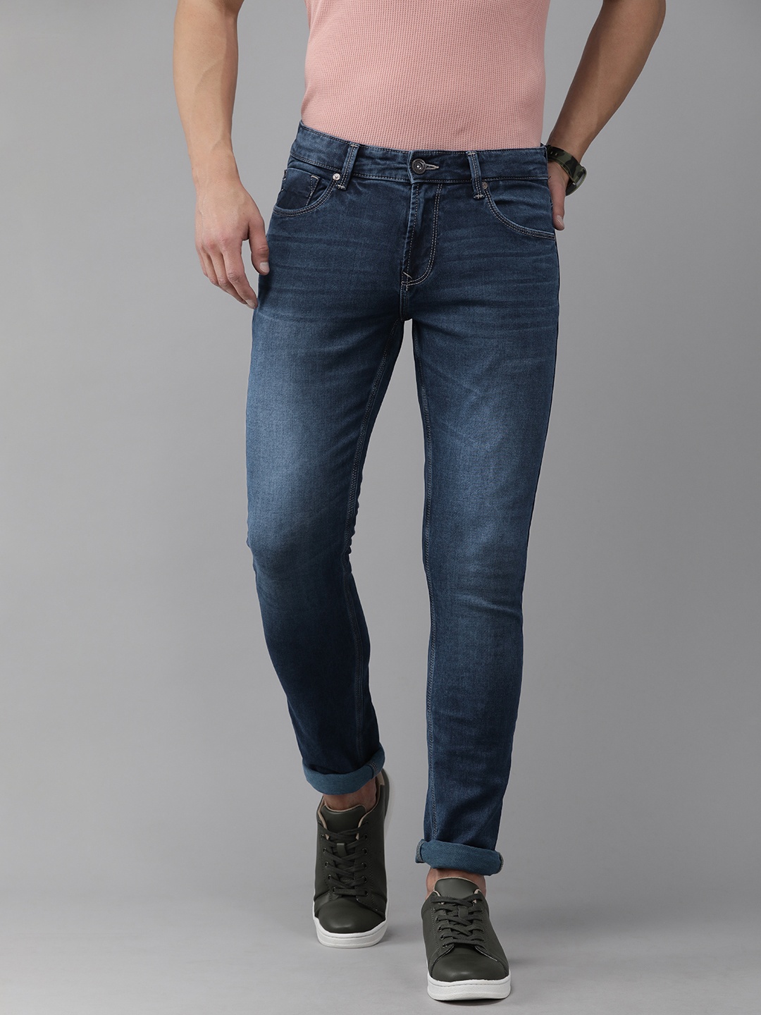 

SPYKAR Men Blue Slim Fit Low-Rise Light Fade Stretchable Jeans