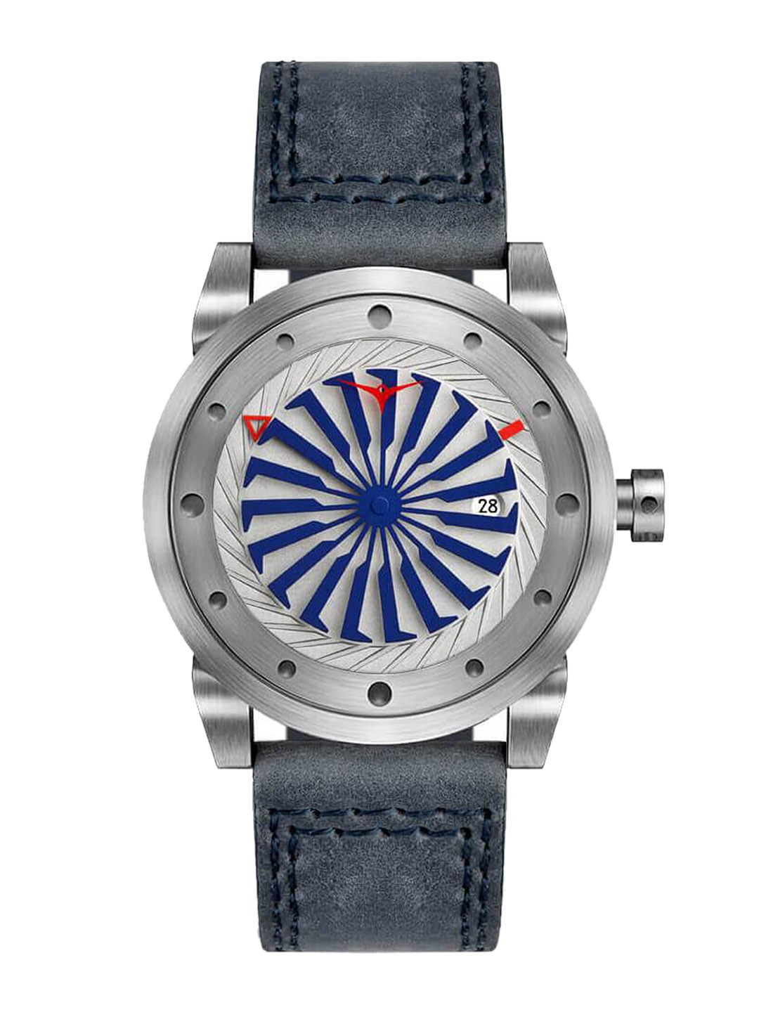 

ZINVO Men Silver-Toned Dial Leather Straps Analogue Automatic Motion Powered Watch 155
