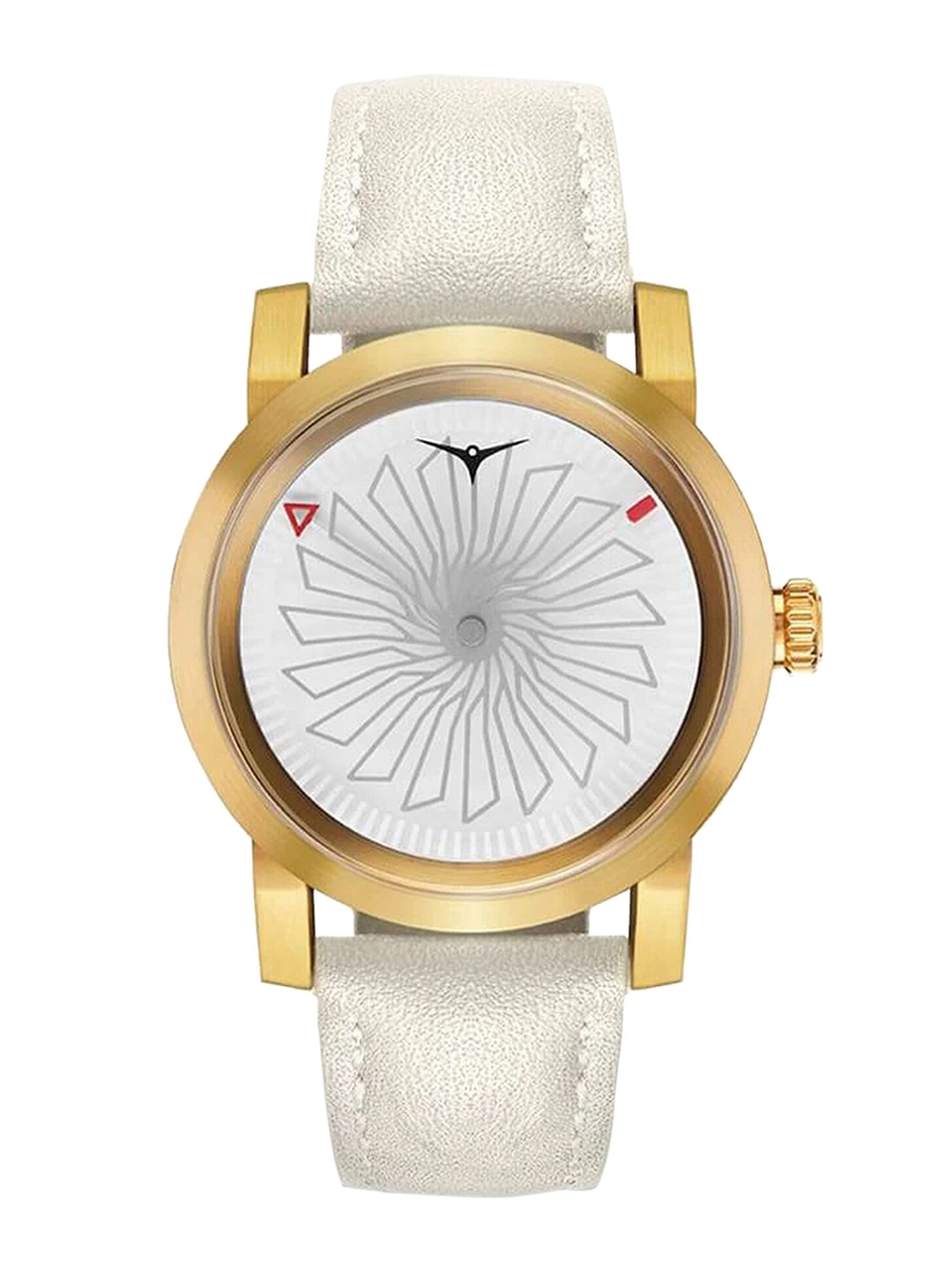 

ZINVO Women Grey Brass Printed Dial & White Leather Straps Analogue Automatic Motion Powered Watch 604-Grey