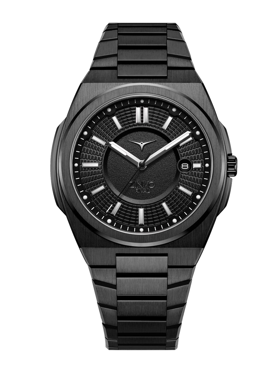 

ZINVO Men Black Stainless Steel Bracelet Style Straps Analogue Watch 100-04