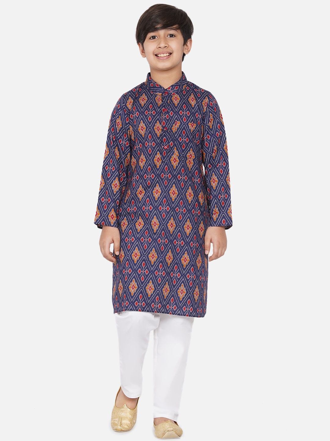 

titliyan Boys Blue Ethnic Motifs Printed Kurta