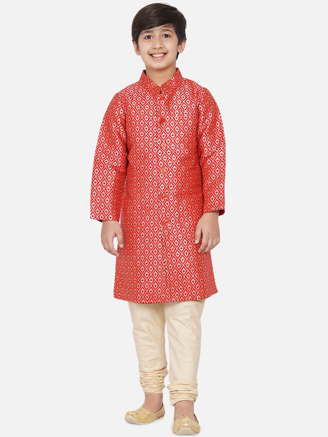 

titliyan Boys Red Ethnic Motifs Kurta