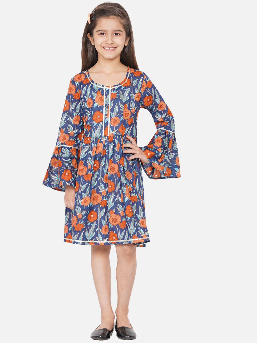 

titliyan Blue Floral Cotton Dress