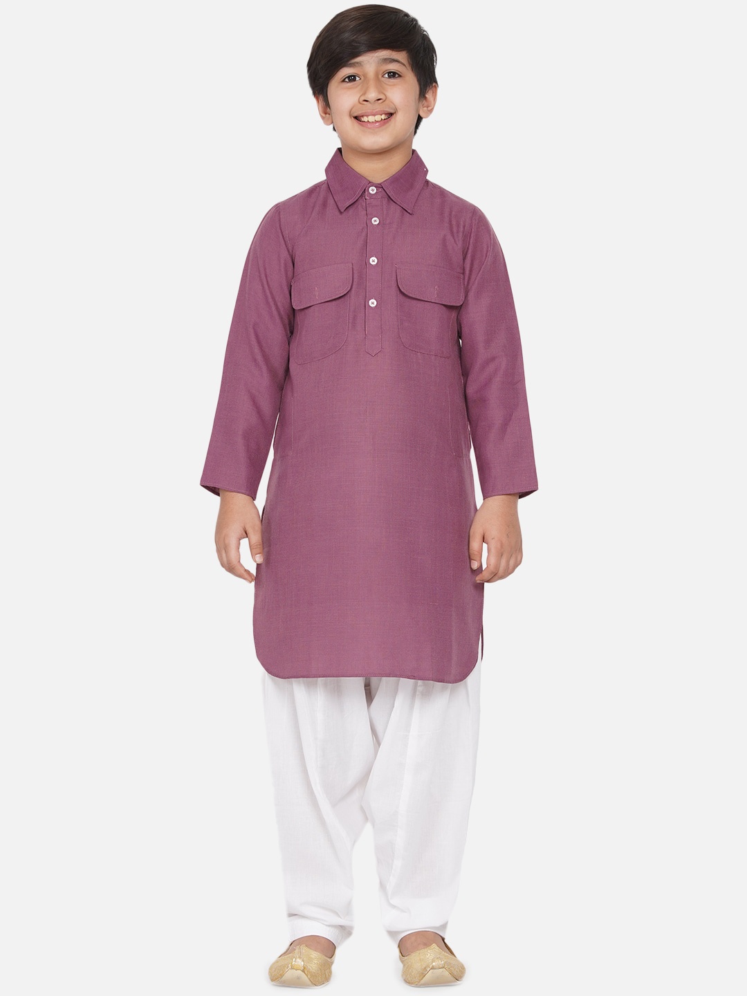 

titliyan Boys Burgundy Thread Work Pathani Kurta