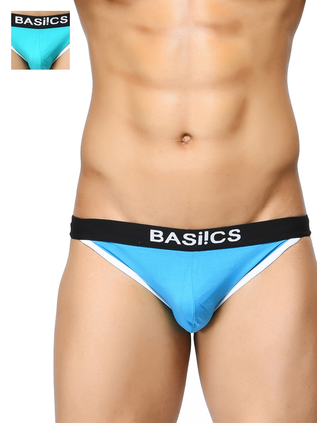 

BASIICS by La Intimo Men Teal Blue Pack of 2 Briefs BCSBR020B014