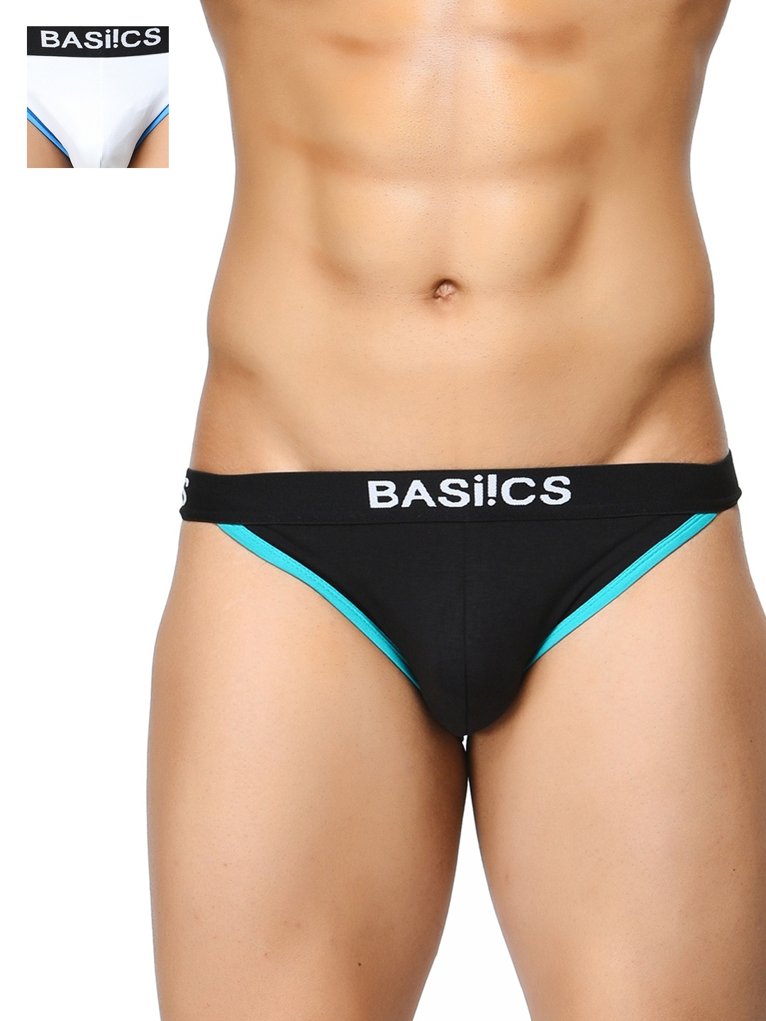 

BASIICS by La Intimo Men Pack of 2 Briefs BCSBR020B025, Black