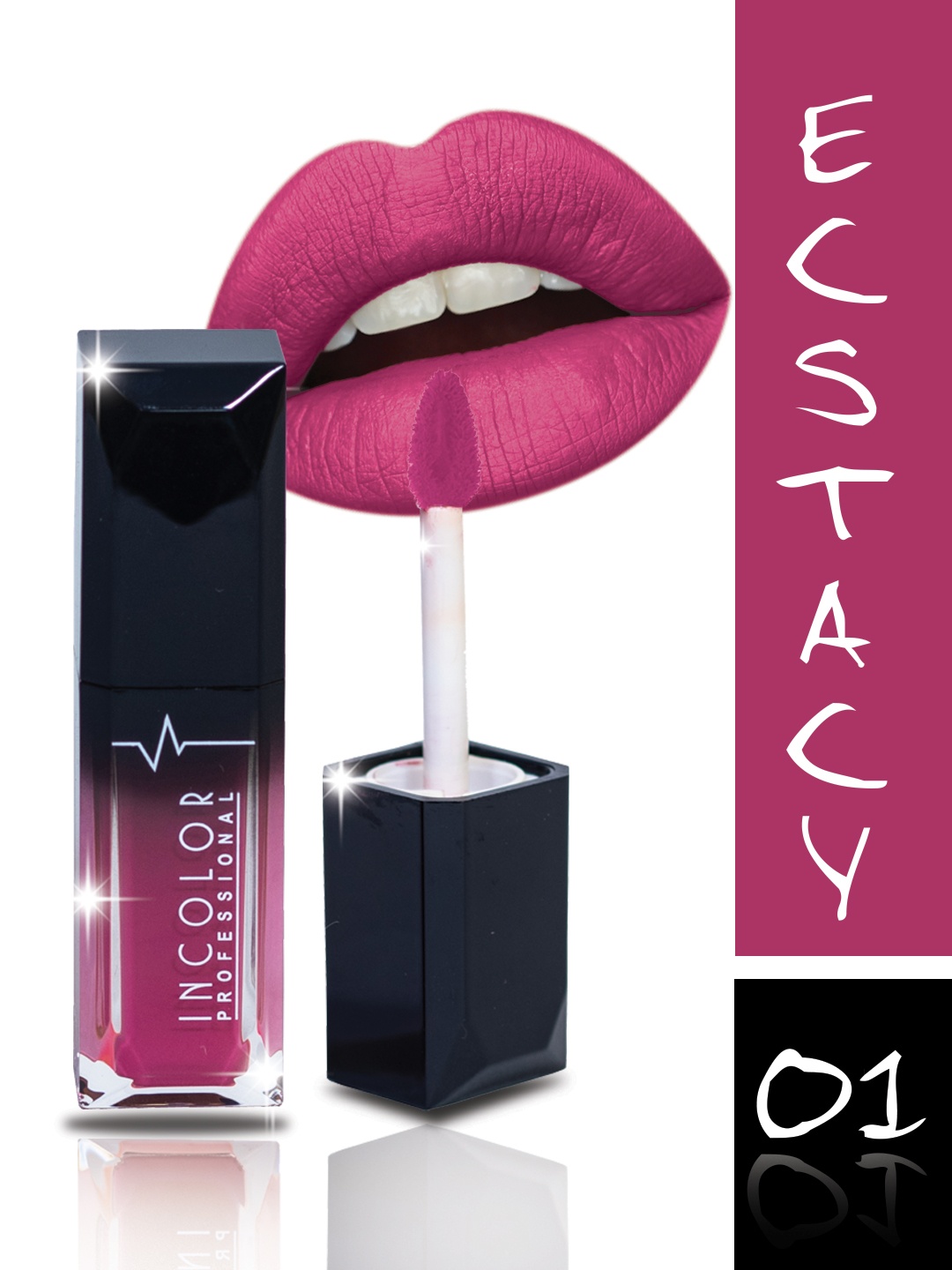 INCOLOR Red Professional Matte Mini Lip Gloss - Ecstacy 01 8Ml
