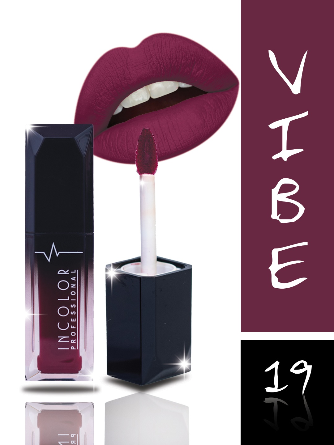 

INCOLOR Professional Matte Mini Lip Gloss Vibe 19-8 ml, Purple