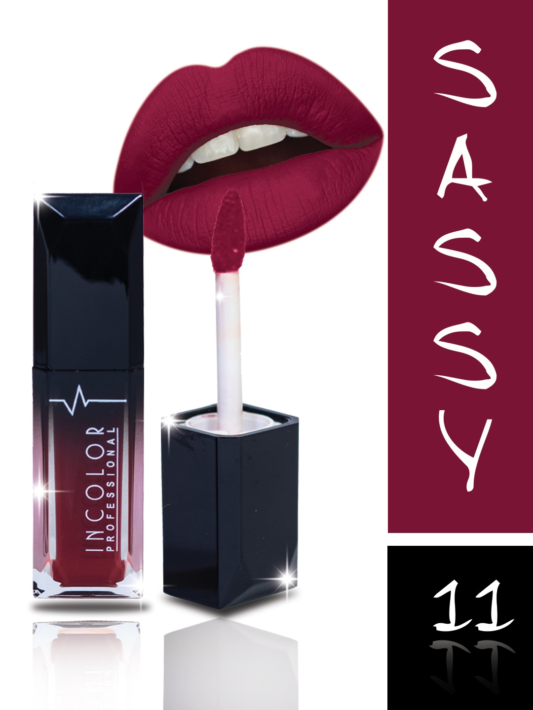 

INCOLOR Professional Matte Mini Lip Gloss - Sassy 11, Maroon