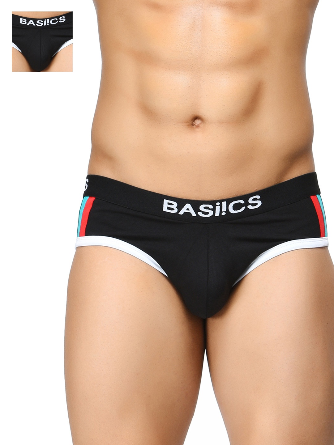 

BASIICS by La Intimo Men Black Pack of 2 Briefs BCSBR030B022