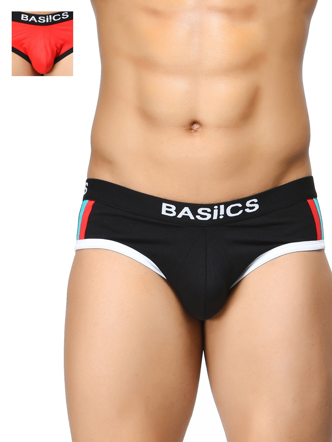 

BASIICS by La Intimo Men Pack of 2 Briefs BCSBR030B023, Black