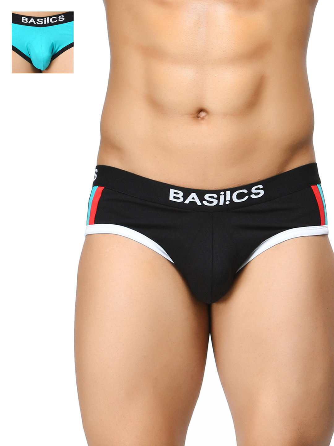 

BASIICS by La Intimo Men Pack of 2 Briefs BCSBR030B024, Black